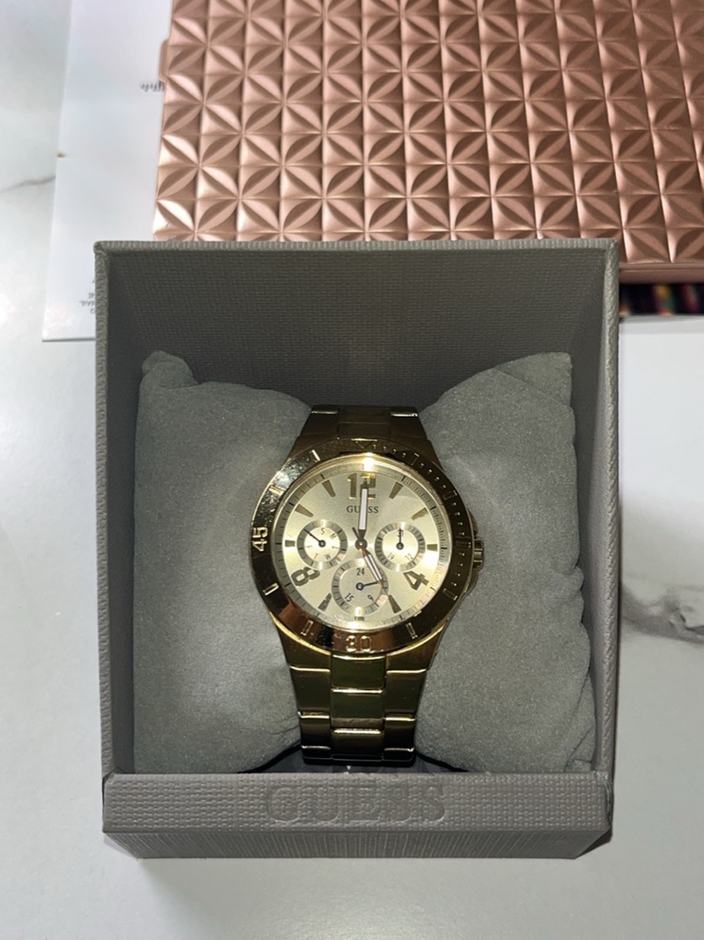 Guess Gold-tone Stainless Steel Chronograph Watch